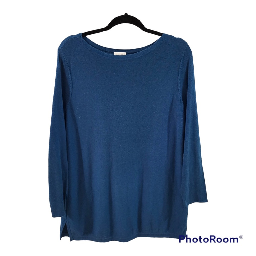 J. Jill Blue Tunic Sweater Women’s Size Large Petite EUC